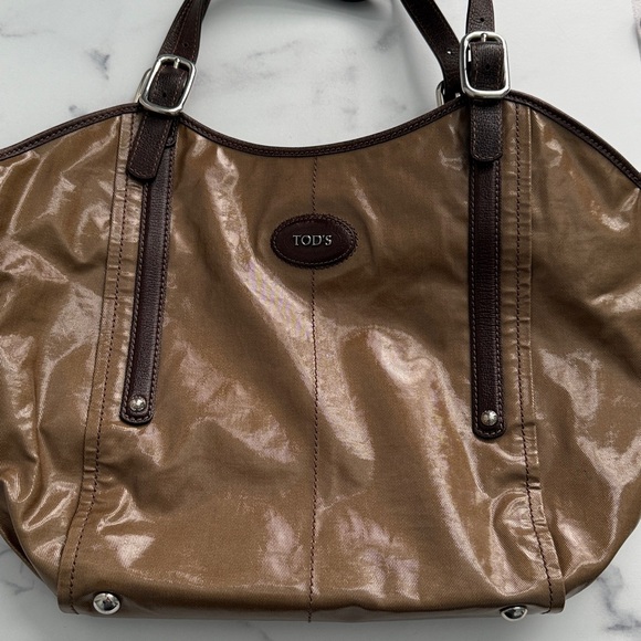 Tod's G-Line Easy Sacca Coated Canvas Tote Bag in Brown Bronze - Picture 14 of 16